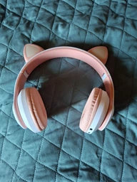 Беспроводные наушники с кошачьими ушками CAT EAR Bluetooth 5.0 + EDR детские наушники, игровые с блютуз гарнитурой и LED подсветкой, розовые VIV-23M фото от покупателей 4