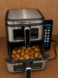Аерогриль Rainberg RB 2331 4800W з двома чашами 7,5+7,5 л сенсорне керування фото від покупців 1