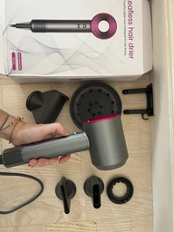 Професійний фен для волосся Super Hair Dryer 1600 Вт + 5 насадок + тримач фена на стіну персиковий фото від покупців 1