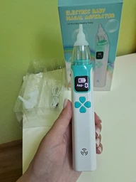 Электронный аспиратор назальный мощный для носа Electric Baby Nasal Aspirator соплеотсос электрический для новорожденных детей с музыкой белый фото от покупателей 6
