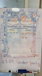 Плакат на гендер-пати 50х70 см + 24 наклейки, набор для определения пола ребенка "Мальчик или Девочка"