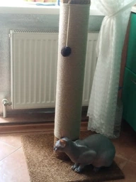 Когтеточка для кота кошки котика дряпка царапка Мур Мяу Дерево-2 50 х 50 х 90 см вертикальна кошачья точилка для когтей котов кошек котиков в джутовой веревке коричневый МТК столбик с клубочком дразнилкой кошачьи когтеточки