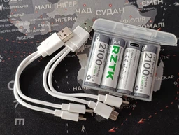 Аккумулятор RZTK Cell Recharge Type-C 2100 мА·ч Li-ion AA 2 шт + зарядный кабель