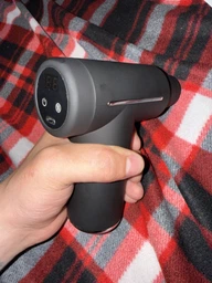 Массажер пистолет перкуссионный сенсорный 6в1 Massage Gun для тела спины ног и шеи мышц ультракомпактный ударный ручной черный