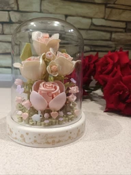 Конструктор цветы в колбе на 334+ деталей с подсветкой Роза ночник Lychee rose фото от покупателей 1