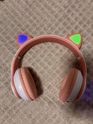Беспроводные наушники с кошачьими ушками CAT EAR Bluetooth 5.0 + EDR детские наушники, игровые с блютуз гарнитурой и LED подсветкой, розовые VIV-23M фото от покупателей 2
