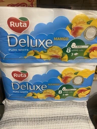 Туалетний папір Ruta Pure White Манго 3 шари 8 рулонів (4820202896531)