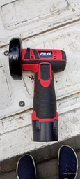 Аккумуляторная болгарка VOLLYX + 5 дисков угловая шлифовальная машинка мини портативная 500W шлифмашина в кейсе красная фото от покупателей 4