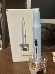 Профессиональный беспроводной фрезер для маникюра и педикюра Nail Machine 8809 машинка для маникюра и педикюра и УФ лампа + подарок 12 насадок, белый