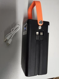 Повербанк Power bank 100000 mAh USB, Type-C, MicroUSB с Led-дисплеем, быстрой зарядкой и встроенными кабелями, белый фото от покупателей 13