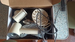 Фен для волосся професійний Super Hair Dryer 5в1 з тримачем білий + сірий