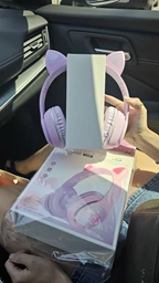Безпровідні навушники дитячі ATD CAT EAR L400 з котячими вушками LED підсвіткою Bluetooth 5.0 microUSB вбудованим мікрофоном радіо Pink