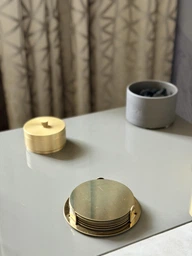 Набор подставок IKEA GLATTIS 8.5 см 6 шт цвет латуни 503.430.05