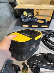 Пароочисник ручний Steam Cleaner 2500 Вт пароочищувач відпарювач UnA парогенератор 26 аксесуарів для прибирання стерилізації від жиру та плісняви для кухні ванної меблів авто вікон чорний з жовтим (281.0041) фото від покупців 3