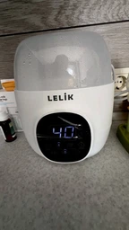 Підігрівач-стерилізатор для дитячих пляшечок LELIK™ VELLY 6в1, сенсорний, меню українською, м'ятний + Подарунок Набір силіконових щіточок LELIK™ Snappy Clean 3в1 для дитячого посуду, зелений