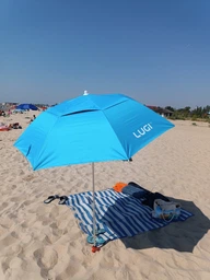 Зонт садовий для риболовлі пляжу дачі кафе тераси парасоля вулична LUGI парасолька блакитна тканина поліестер 7 спиць регульований нахил діаметр купола 1.5 м