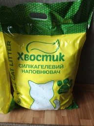 Наполнитель Хвостик силикагель мелкий с зелеными гранулами 15 л (4820224501642)