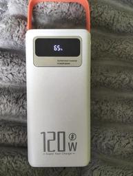 Повербанк Power bank 100000 mAh USB, Type-C, MicroUSB с Led-дисплеем, быстрой зарядкой и встроенными кабелями, белый фото от покупателей 6