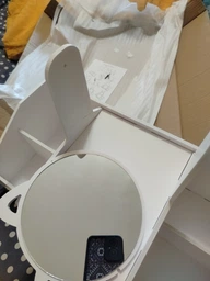 Большой DIY Органайзер для косметики и инструментов для макияжа с зеркалом на 5 секций, с выдвижными ящиками, 40х20х34,5 см, белый (COSM5477WH)