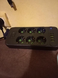 Удлинитель сетевой фильтр 5 м на 6 розеток + 4USB + 2Type-C F247-2PD Черный