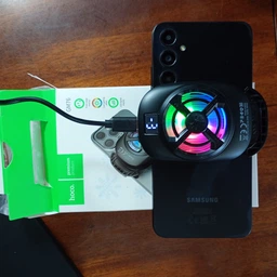Мобільний кулер Hoco GM76 (зажим) LED-дисплей та RGB-підсвічування для охолодження для телефона/смартфона на IOS Android Андроїд Чорний