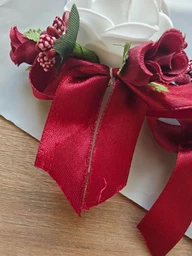 Весільна бутоньєрка на піджак, бордовий колір фото от покупателей 1