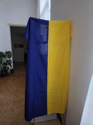 Прапор України великий вуличний з габардину 90х140 см синьо-жовтий