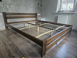 Односпальне ліжко дерев'яне Палермо плюс 90х200 Барвник Tin 129 Крок ламелів 2,5 см.