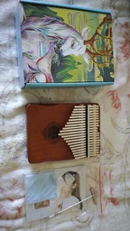 Калімба з резонатором Kalimba на 21 язичків Ручне фортепіано Коричневий з Візерунком K-21-23K