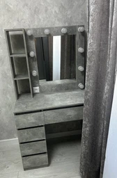 Туалетний столик з підсвіткою та полками Бетон 1600*900*500 STPP
