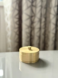 Попільничка Сітка Premium, металева з кришкою, 7,2 х3, 7 см, золота (3017094)