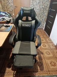 Крісло офісне з підставкою для ніг Bonro B-059 сіре