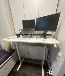 Стіл з електро-регулюванням висоти 120 X 60 см Flexi Tech Black Carbon 27991 фото від покупців 1