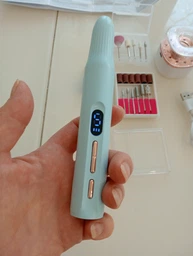 Професійний безпровідний фрезер для манікюру та педикюру Nail Machine 8809 машинка для манікюра та педикюра і УФ лампа + подарунок 12 насадок, голубий фото від покупців 5