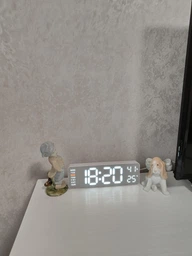 Годинник Deepfox DS-5513 LED цифровий електронний настільний / настінний Будильник Дата Температура Вологість 22.8х7.5см білий