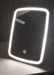 Зеркало с подсветкой для макияжа LED в ванную комнату настольное косметическое сенсорное на USB фото от покупателей 3