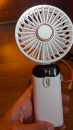 Вентилятор акумуляторний портативний міні JENIX N15 USB 5 швидкостей, білий, Type-C, цифровий дисплей, складаний, підставка для телефона, шнурок на шию