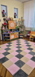 Пол-пазл плюшевый 60x150см, 10 пазлов, теплый пол, термоковрик для дома, детский мат, цвет серый