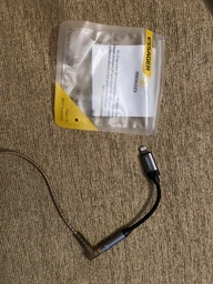 Кабель AUX Mini-jack 3.5 mm to Lightning Essager для iPhone / iPad Перехідник адаптер Аукс на лайтнінг для навушників 3.5 мм Black-Grey