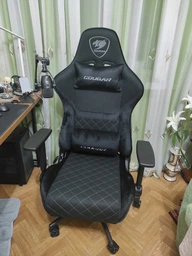 Кресло игровое Cougar Armor One V2 F геймерское, текстильная ткань, стальной каркас, черный+оранжевый фото от покупателей 2