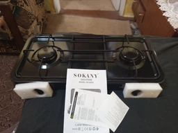 Газовая настольная плита Sokany на 2 конфорки двухконфорочная газовая плита для дома и дачи (NW899)