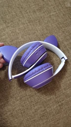 Беспроводные наушники с кошачьими ушками CAT EAR Bluetooth 5.0 + EDR детские наушники, игровые с блютуз гарнитурой и LED подсветкой, бирюзовые фото от покупателей 1