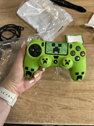 Захисний силіконовий чохол Minecraft та наліпка на тачпад для геймпада Sony DualShock (PS4) + накладки на стіки
