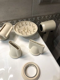 Фен для волос профессиональный Super Hair Dryer 5в1 с держателем белый + серый фото от покупателей 1