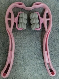 Ручной роликовый массажер 6 роликов для шеи и тела Hexiang Neck Massager Голубой (6RLKV6) ICL44