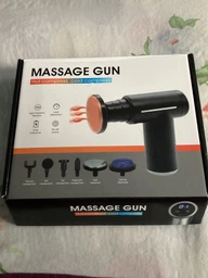 Массажер пистолет перкуссионный сенсорный 6в1 Massage Gun для тела спины ног и шеи мышц ультракомпактный ударный ручной черный фото от покупателей 19