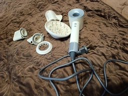 Фен для волос профессиональный Super Hair Dryer 5в1 с держателем белый + серый фото от покупателей 3