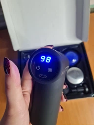 Массажер пистолет перкуссионный сенсорный 6в1 Massage Gun для тела спины ног и шеи мышц ультракомпактный ударный ручной черный фото от покупателей 18