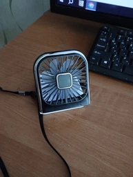 Вентилятор міні портативний акумуляторний з павербанком 3000 mAh з підставкою для телефона ручний на шию з USB білий + чорний фото від покупців 4