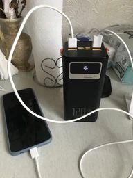 Повербанк 100000 mah 20W Super Fast Charge 10269 з LED дисплеєм і швидкою зарядкою PD/QC 3 порта powerbank павербанк для телефона apple айфона iphone самсунг samsung роутера планшета універсальний з ліхтариком чорний фото від покупців 1